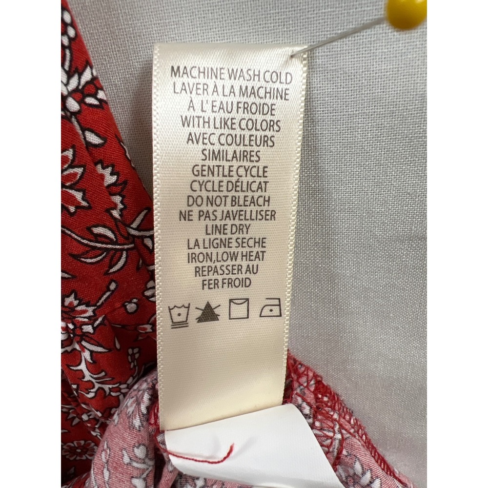 Max Studio Maxi Dress Womens Large Red Floral Tiered Button Front Boho NEW - Picture 5 of 12